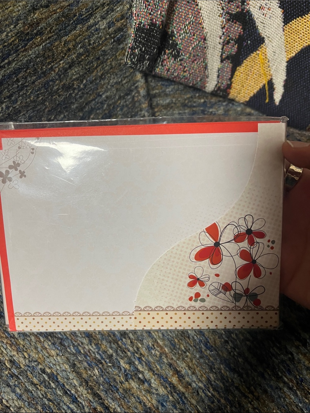 Floral Red & Cream Note Card Set